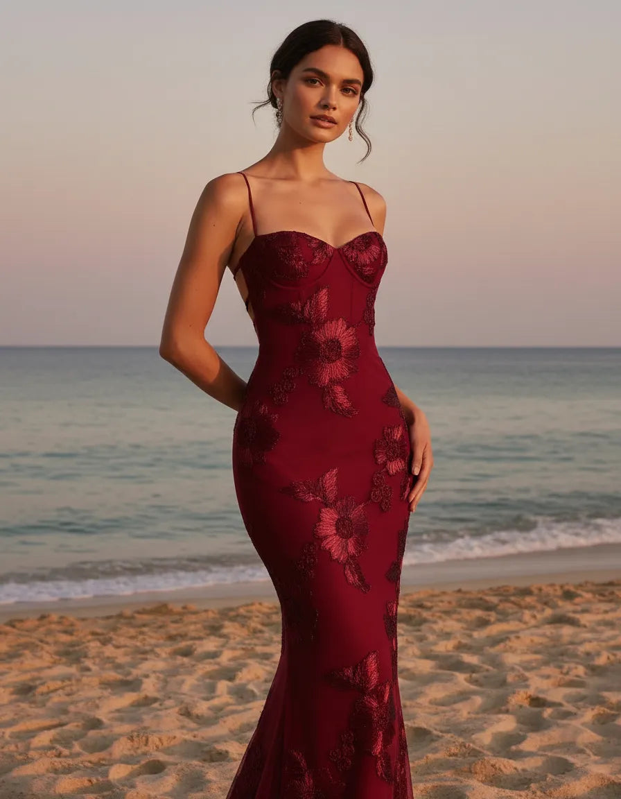 Shadow Velora ESTELLA — Floral Embroidered Hourglass Gown – Shadow Velora