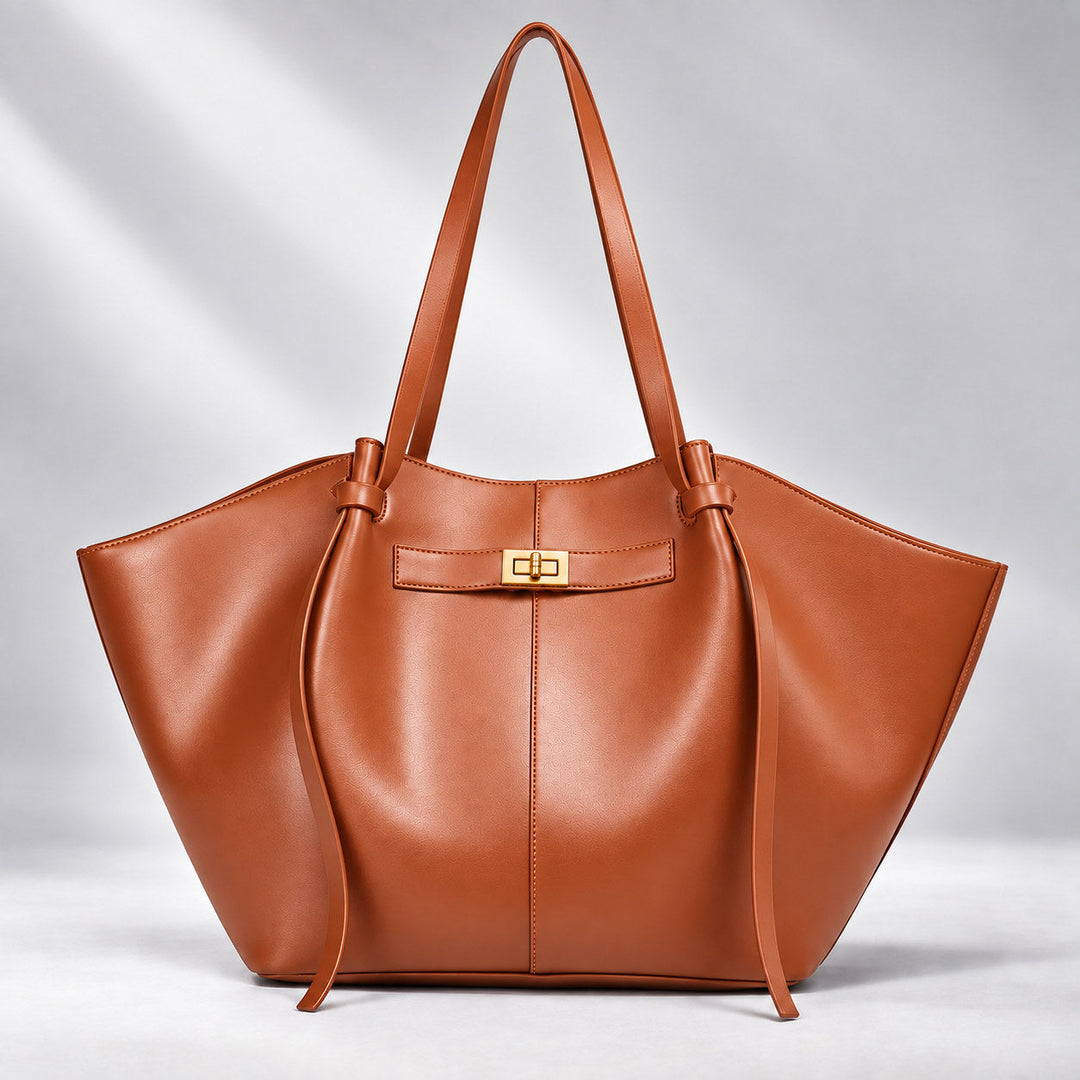 Vela tote in cognac